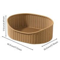 Woven cat bed with removable cushion