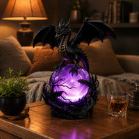 跨境新品Gothic Home Table Lamp 树脂哥特龙LED水晶球灯客厅摆件
