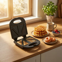 Compact Sandwich Maker with Indicator Lights Countertop Electric Sandwich Press Easy Cleaning Breakfast Maker with Textured Plates Quick Heating for Busy Professionals, Students, Small Kitchens, Dorm Rooms