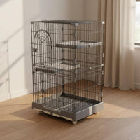 Easy to Clean Cat Villa Enclosure Pull-out Tray Multi-Level Cat Enclosure for Home