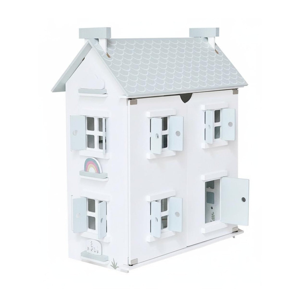 DIY Assembly Wooden Dollhouse Playset Sturdy Wood Construction Wooden Dollhouse Great Gift Idea Pretend Play House Sparks Creativity for Girls, Kids, Toddlers, Playroom