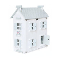 DIY Assembly Wooden Dollhouse Playset Sturdy Wood Construction Wooden Dollhouse Great Gift Idea Pretend Play House Sparks Creativity for Girls, Kids, Toddlers, Playroom