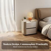 Single-Drawer Nightstand with Shelf Elegant Look Bedside Table for Home, partners