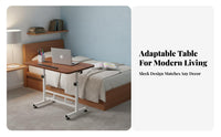 Multifunctional Adjustable Bedside Table Multi-Functional Mobile Laptop Stand Space-Saving for Seniors, Dorm Room, Home Away Ice