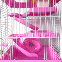 Castle Hamster Cage and Multi-Level Hamster Habitat, Three-Layer Structure with Base, Modern Style Dwarf Animal Travel Carrier Habitat
