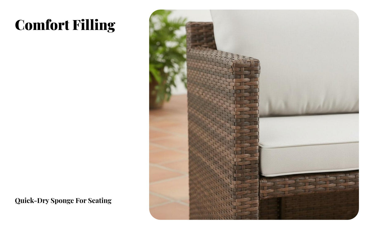 Waterresistant Woven Two-Seater Sofa sun-resistant exteriordoor Furniture UV-Resistant Garden Loveseat All-Weather for two people, Homeowners, Apartment Dwellers