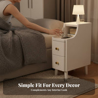 Slim Gap Cabinet Space-Saving Design Nightstand Safe Rounded Edges for Dorm Room