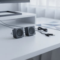 USB Speakers with 3.5 Mm Plug Stereo Wired Desktop Speakers for Office