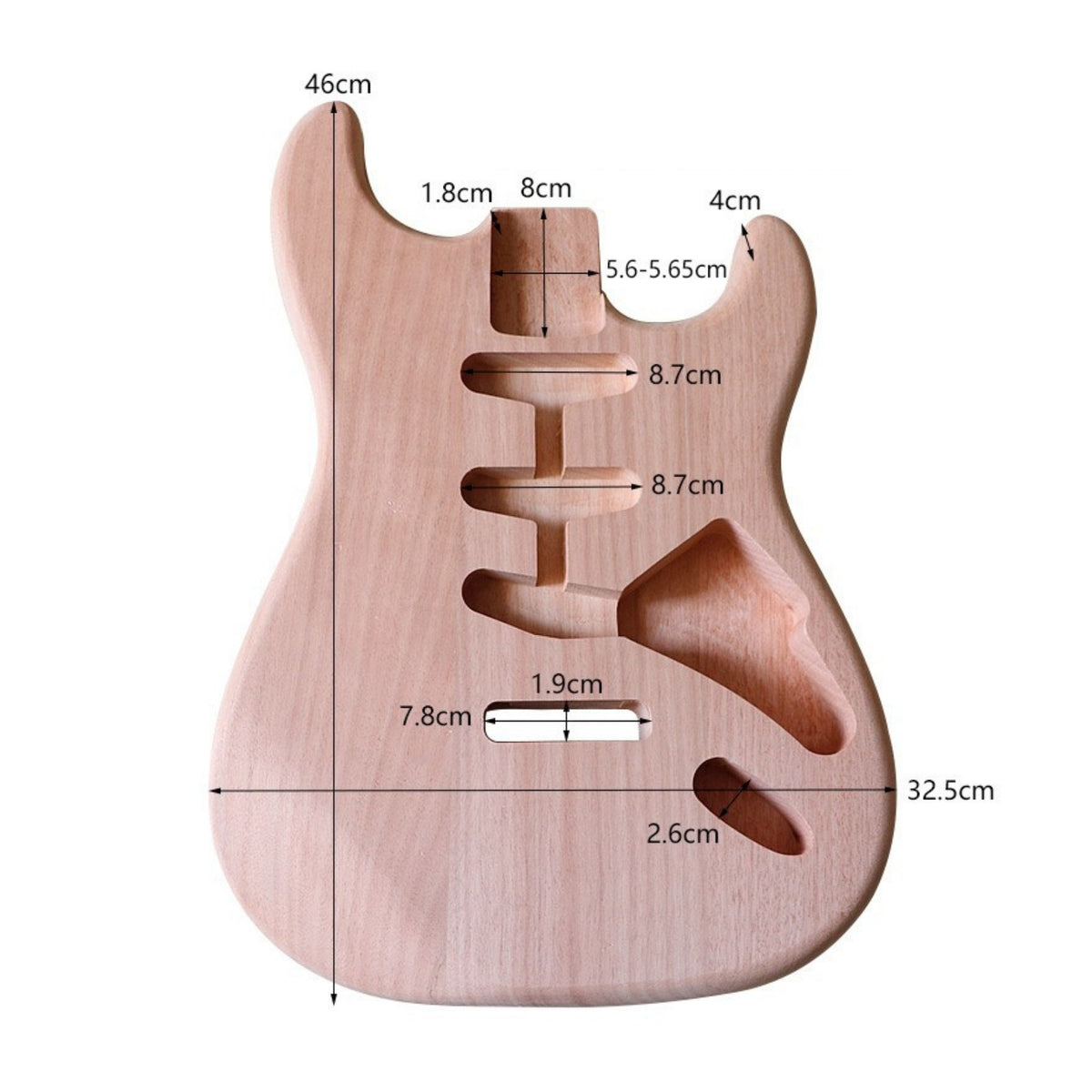 Pre-Routed S & T Guitar Body Personalizable Unfinished Guitar Body Custom for Luthier