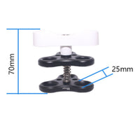 Coiled-Loaded Underwater Photo Light Clamp Black and White Three-Hole Clamp Bracket Compact Stable Grip