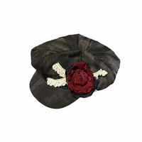 Parisian Chic Octagonal Beret Lightweight Distressed Flower Hat Elegant Rose Beret Foldable for Streetwear, Daily Wear