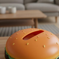 Hamburger Tissue Box Fun Design Burger Shaped Napkin Holder for Desktop, Bedroom