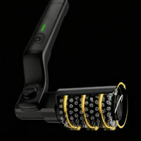 Cordless Electric Grill Brush Battery Indicator Lights Cleaning Tool Angled Body