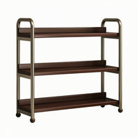 3-Tier Storage Shelf Compact Bookshelf with Metal Frame Sturdy for Professionals