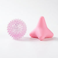 2 Pieces TPR Massage Ball Pair Smooth Spiky Massage Ball Textured Trigger Point Massager Handheld