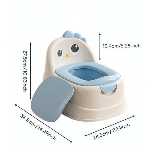 Portable Kids Potty Splash Guard Chick Shaped Potty Chair Soft PU Cushion