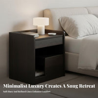 Single-Drawer End Table Italian-Inspired Nightstand Modern Design for Homeowners