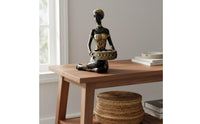 African Woman Figurine Exotic Design Tribal Figure Storage Tray Multi-Functional