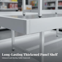Versatile 3-Tier Display Stand Sturdy Supermarket Island Rack Heavy Duty 3-Tier Display Table Modular Design for Retailers, Boutique Owners, Crafters, Convenience Shop, Shopping Mall, Temporary Shops, Farmers Markets
