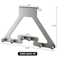 No-Drill Over-the-Door Wall Mounted Storage Rack with Hooks