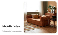 Foldable sectional Sleeper Sofa Vintage Look sectional Corduroy Sofa Bed century-inspiredcentury-inspired-century-inspired-century modern modern aesthetic and design adaptable Seating Oversized for Apartment Dwellers, Families, residents, Lounge Area