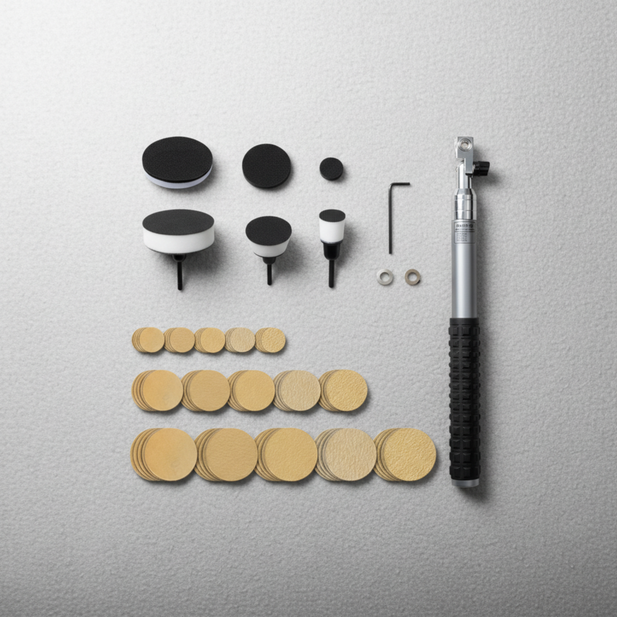 85 Pieces Bowl Sander Tool Kit Adjustable Sanding Head Wood Turning Tools Hook and Loop Discs Dual Bearing Design for Carpenters
