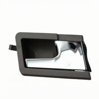 Chrome-Colored Front Interior Door Pull Handle Black Textured Recessed Door Handle Integrated Mounting Tab Car Part Rectangular