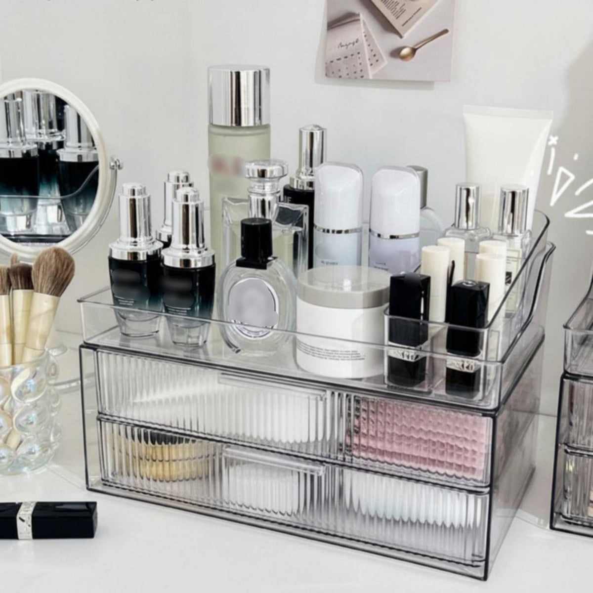 Clear Drawer Organizer multi-purpose Desktop reachory debrisproof for Desk, Women