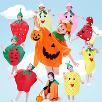 六一儿童水果蔬菜表演服幼儿园演出服装苹果菠萝草莓万圣节南瓜服