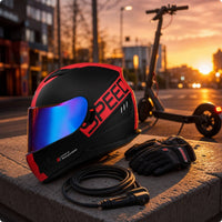 Ready Full Face Helmet | Comfortable, Helmet with Double Lens, for Motorcycle Riding