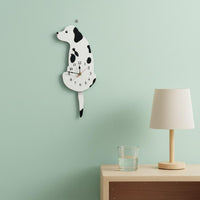 Black and White Dog Clock Minimalist Cartoon Dog Clock Cute Home Design Decor for Bedroom