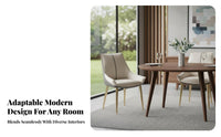Upholstered Side Chair with Metal Legs Modern Minimalist Design Dining Seating Sturdy Construction Easy to Clean for Living Room