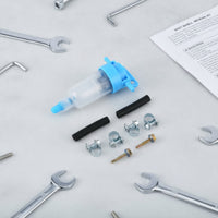 Clear Inline Fuel Filter Assembly Transparent Fuel Filter with Hoses Cylindrical Clamp-On