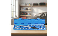 15 Pieces Automotive Pulley Adjustment Tool Kit Curved Auxiliary Belt Tensioner Pulley Removal Tool Kit 12-Point Tensioner Wrench Set with Case E-Shaped for Mechanics, DIYers, Garage
