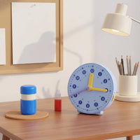 Built-in Stand Time Learning Tool 12/24 Hour Display Student Learning Clock Linked Hands Clock Model for Students, Kids, Classroom, Home School