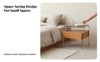 Nightstand with Storage Space-Saving Bedside Cabinet Integrated Handle for Teens