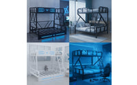 Metal Bunk Bed with Ladder Industrial Bunk Bed Frame Heavy-Duty Furniture for Teens, Students, Bedroom, Dormitory, Guest Room