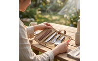 Lightweight Titanium Cutlery Set Compact Camping Cutlery Kit Sturdy Portable Flatware with Pouch Ultralightweight for Campers, Backpackers, Travelers, Hiking, Picnic