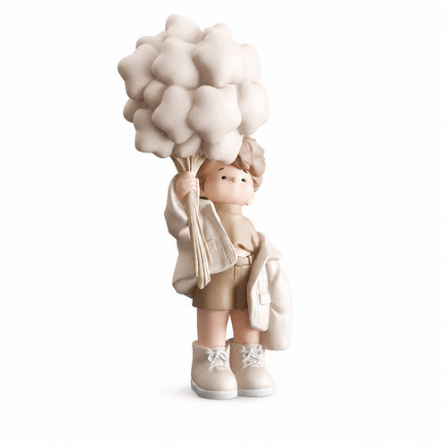 Boy Statue with Star Light Sculpted Boy Statue Premium for Living Room, Bedroom