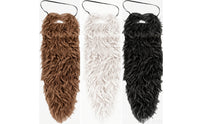 Elasticated Faux Beard with Elastic Strap Pointed Long Shaggy Beard Comfortable Fake Facial Hair Soft for Cosplayers, Adults, Halloween, Cosplay, Stage Performances