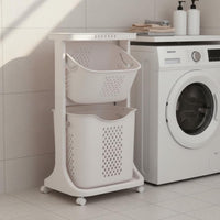 Multi-Tier Laundry Hamper Long-Lasting Bathroom Storage Breathable