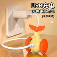 跨境猫咪自嗨玩具跨境新款小鲸鱼逗猫车全自动宠物用品智能解闷