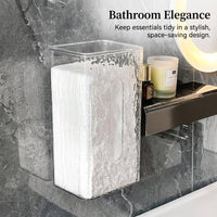 Wall Mounted Hanging Washroom Tissue Box Holders for Students, PET Glacier Pattern Paper Holder for Kitchen