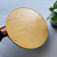 3 Pieces Bamboo Serving Tray Decorative Double-Handle Tray Stackable Home Decor Item