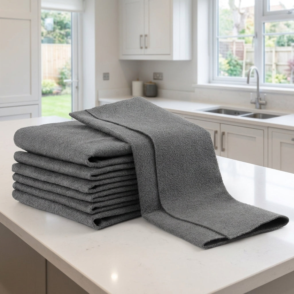 Island Silk Microfibre Cloth for Glass, Reusable Stitched Border Microfibre Cloth, Streak-Resistant Drying Towel Car Detailing Tool