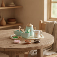 Wooden Tea Party Set Imaginative Tea Party Set Realistic Toy for Young Children, Playroom