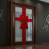 Door Bow with Ribbon Red Decoration Festive Decorations for Decorators, Photo Backdrop