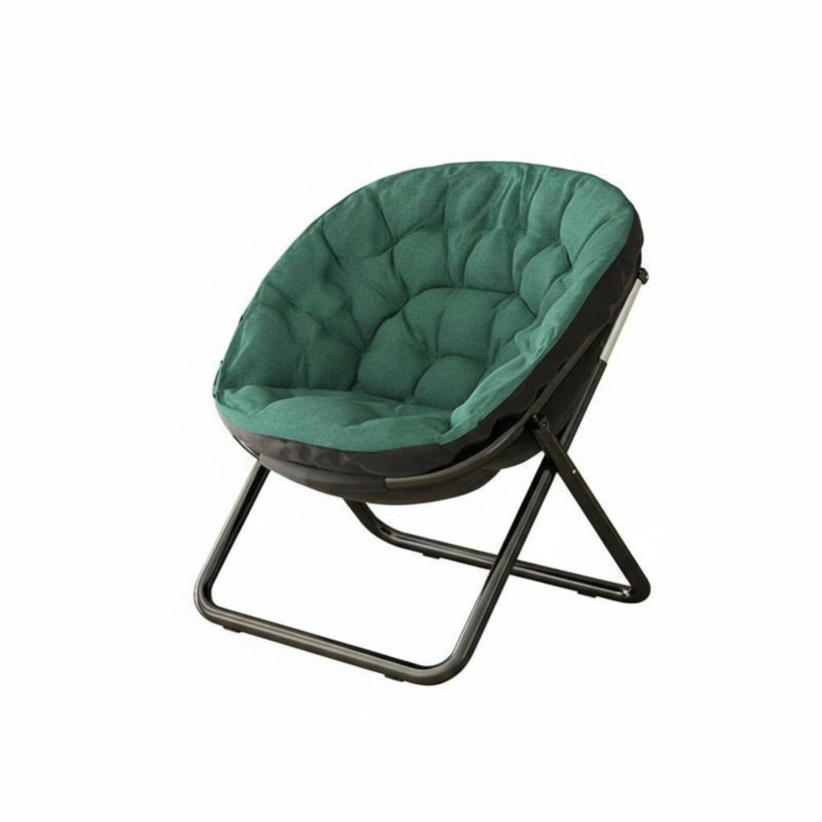 Cushioned Saucer Chair Foldable Design Indoor Seating No Assembly Required