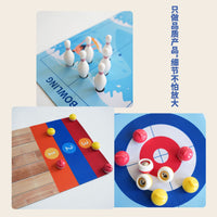 Tabletop Ice Hockey Game Set with Curling and Bowling