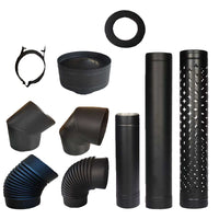 Black Stainless Steel Chimney Tee Elbow and Pipe Fittings for Wood-Burning Fireplace